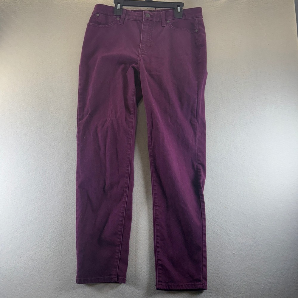Talbots Slim Ankle Jeans Womens 8 Purple Plum Stretch Denim Five Pocket Pants‎